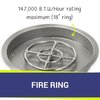 American Fire Glass 25 in Stainless Steel Round Drop-In Pan With 18 in Ring Burner SS-RSP-25-ASBL